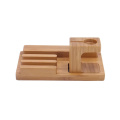 eco-friendly Bamboo universal Multi Device Organizer for mobile /ipad /iwatch/tablet